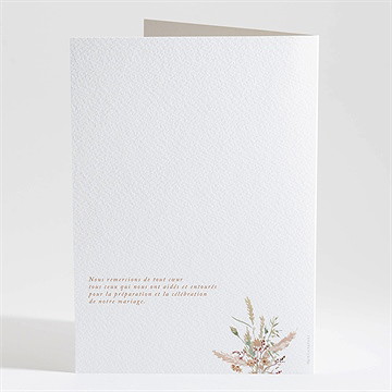 Livret de messe mariage beauté délicate - Dos du livret