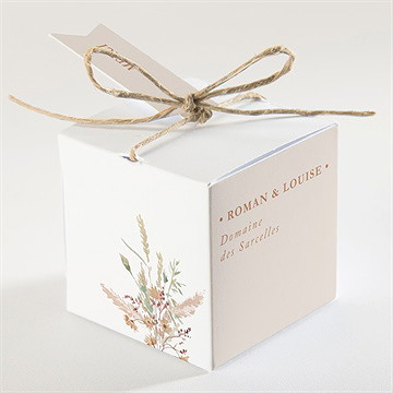 Boîte de dragées mariage beauté délicate - Dos de la boîte