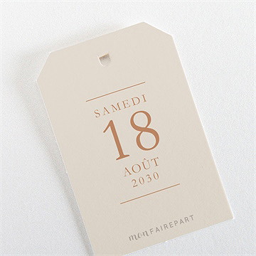 Etiquette mariage beauté délicate - Dos de l'étiquette