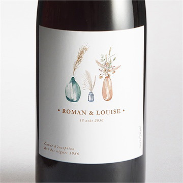 Etiquette de bouteille mariage beauté délicate