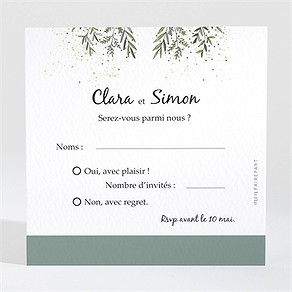 Carton réponse mariage champêtre virevoltant