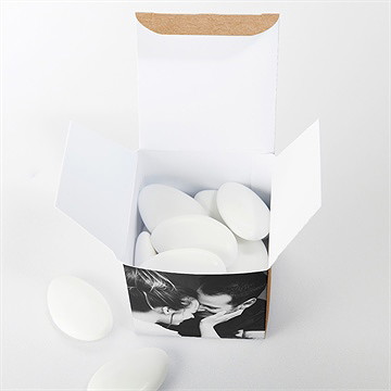 Boîte de dragées mariage photomaton - Intérieur de la boîte