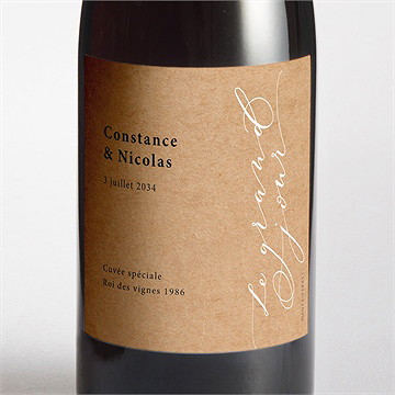 Etiquette de bouteille mariage photomaton