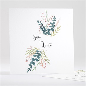 Save the Date mariage bouquet ardent