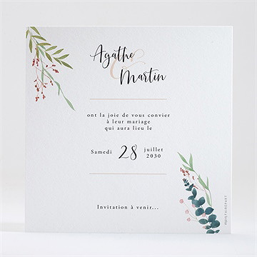 Save the Date mariage bouquet ardent - Dos de la carte