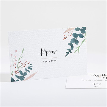 Carton réponse mariage bouquet ardent