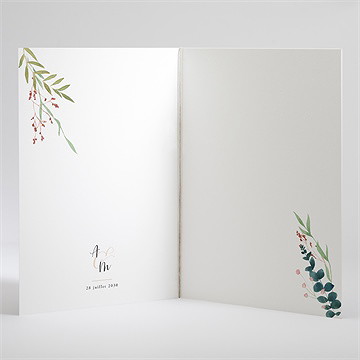 Livret de messe mariage bouquet ardent - Intérieur du livret