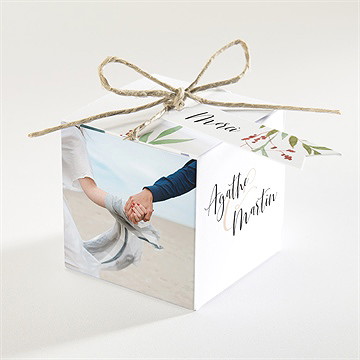 Boîte de dragées mariage bouquet ardent