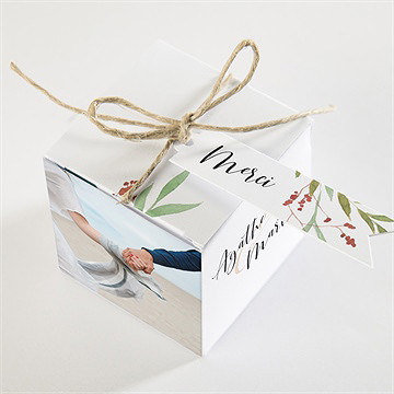 Boîte de dragées mariage bouquet ardent - Dessus de la boîte