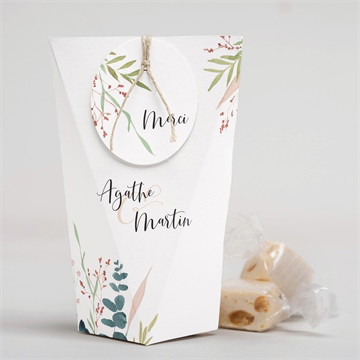 Boîte surprise mariage bouquet ardent ruban