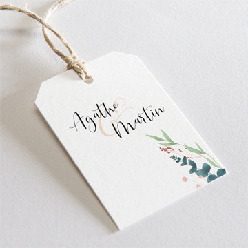 Etiquette mariage bouquet ardent ruban