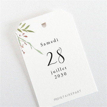 Etiquette mariage bouquet ardent - Dos de l'étiquette