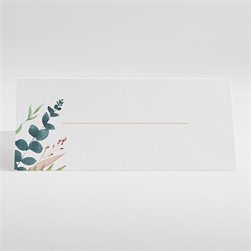 Marque-place mariage bouquet ardent - Dos du marque-place