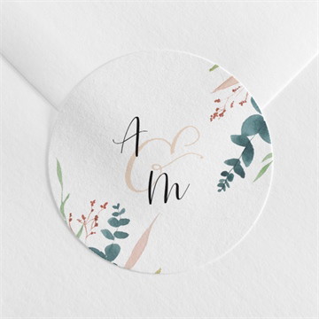 Sticker mariage bouquet ardent ruban