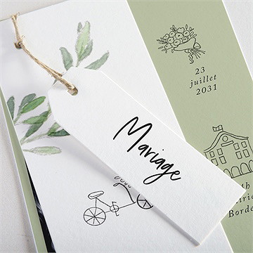 Faire-part mariage sous les oliviers - Détail du faire-part