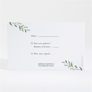 Carton réponse mariage sous les oliviers - Dos du carton