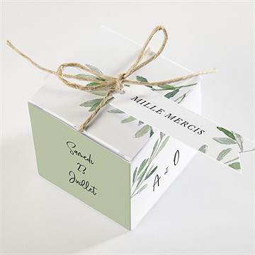 Boîte de dragées mariage sous les oliviers - Dessus de la boîte