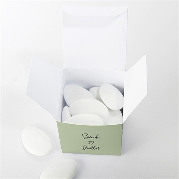 Boîte de dragées mariage sous les oliviers - Intérieur de la boîte