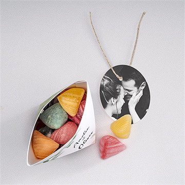 Boîte surprise mariage sous les oliviers - Intérieur de la boîte