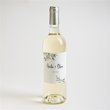 Etiquette de bouteille mariage sous les oliviers - Mise en situation