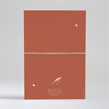 Faire-part mariage terre de feu - Dos du faire-part