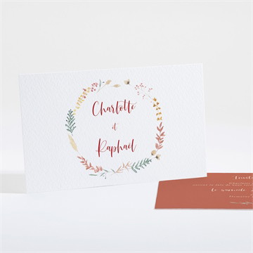 Carton d'invitation mariage terre de feu pochette