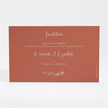 Carton d'invitation mariage terre de feu - Dos du carton