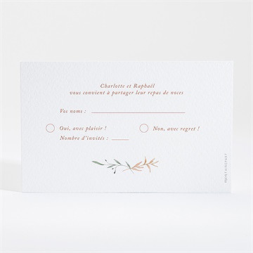 Carton réponse mariage terre de feu - Dos du carton