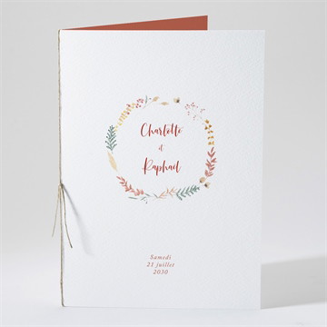 Livret de messe mariage terre de feu pochette
