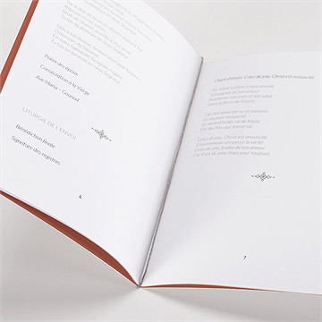 Livret de messe mariage terre de feu - Mise en situation