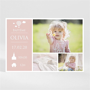 Faire-part de baptême tout en symboles