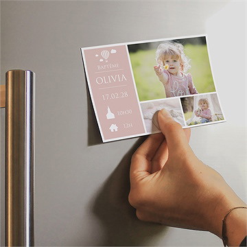 Faire-part de baptême tout en symboles - Mise en situation