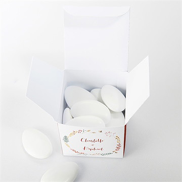 Boîte de dragées mariage terre de feu - Intérieur de la boîte