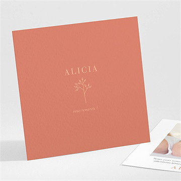 Remerciement naissance brin d'or