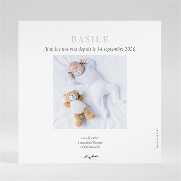 Faire-part naissance tendre pousse - Dos du faire-part