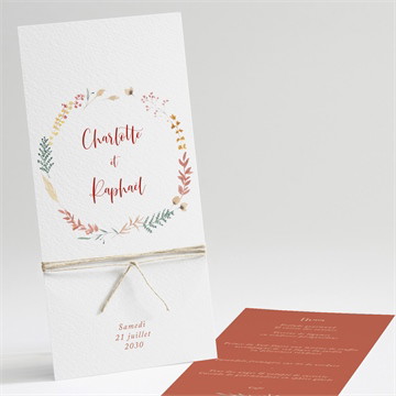 Menu mariage terre de feu pochette