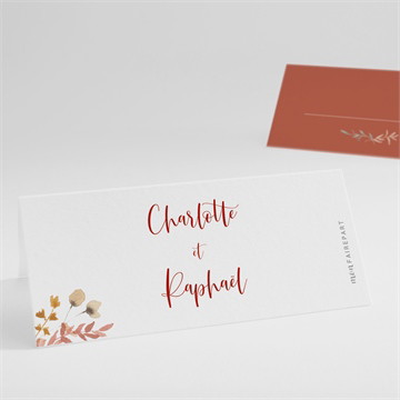 Marque-place mariage terre de feu pochette
