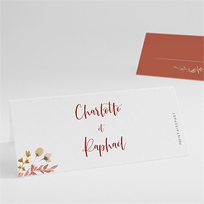 Marque-place mariage terre de feu