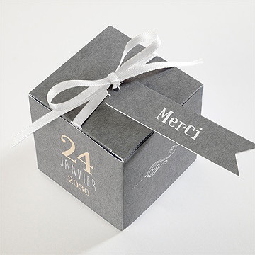 Boîte de dragées baptême en symboles - Dessus de la boîte