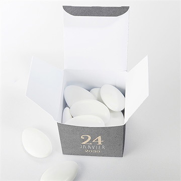 Boîte de dragées baptême en symboles - Intérieur de la boîte