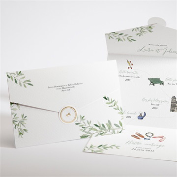 Faire-part mariage le fil de notre histoire