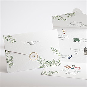 Faire-part mariage le fil de notre histoire