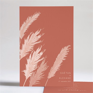 Faire-part mariage terracotta pampa