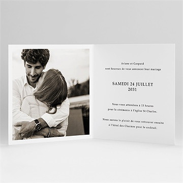 Faire-part mariage belle idylle - Intérieur du faire-part