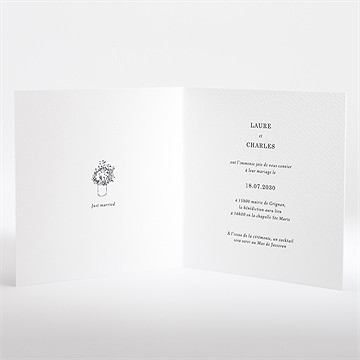 Faire-part mariage belle intimité - Intérieur du faire-part