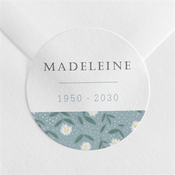 Stickers décès esquisse fleurie