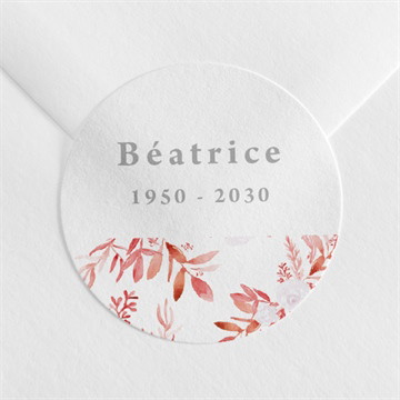 Stickers décès gravure et initiale