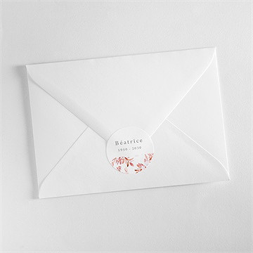 Stickers décès gravure et initiale - Mise en situation