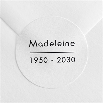 Stickers décès son initiale argentée