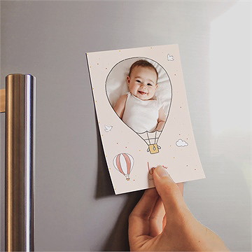 Remerciement naissance petite montgolfière - Mise en situation